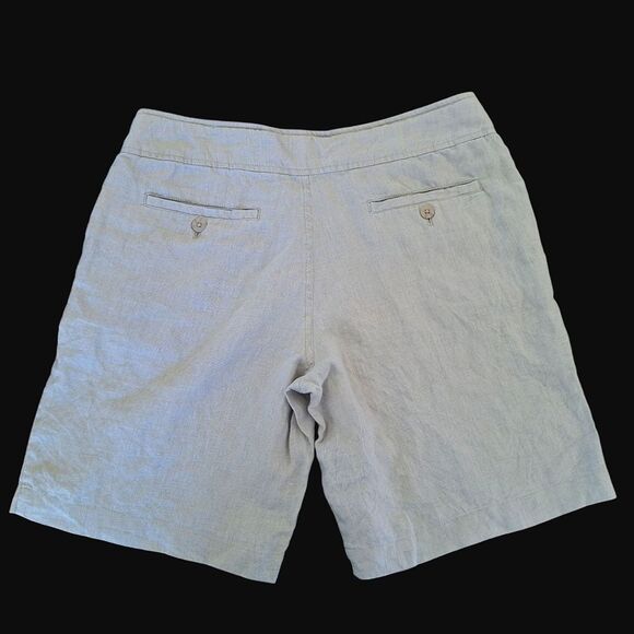 100% Linen Shorts Modest Drawstring Pockets Flax sz 8 JONES & CO. JONES NEW YORK - Picture 3 of 16